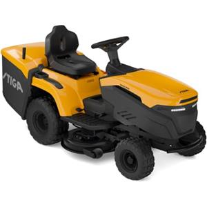 STIGA Estate 384e Trattorino Tagliaerba a Batteria, 56 V, 84 cm, Batt. Non Incl. - Batteria Modulare ePower Pro, Cruscotto Digitale e App - Prati fino a 5.500 m²