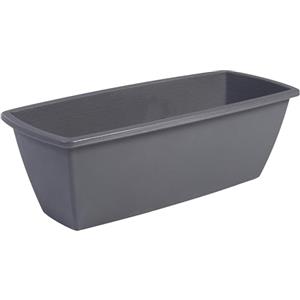 Iris Ohyama, Vaso per piante, fioriera rettangolare con sistema di drenaggio/conservazione dell'acqua per il giardinaggio - Rectangle Plant Pot550, Grigio