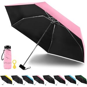 Vicloon Mini Ombrello Portatile Pieghevole, Leggero Compatto Antivento da Viaggio con Piatto Manico, Pioggia e UV Protezione per Uomo e Donna