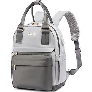 LOVEVOOK Borsa Zaino Donna, Zaino Viaggio Impermeabile Elegante con Porta USB, Mini Zainetto Ragazza Antifurto, Backpack Piccoli per Università Viaggio Lavoro Scuola Ufficio Shopping, Grigio Blu