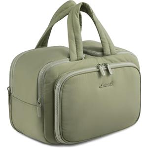 LOVEVOOK Beauty case da donna, grande, leggera, da viaggio, con scomparto bagnato, impermeabile, con manico per viaggi, vacanze, verde, L