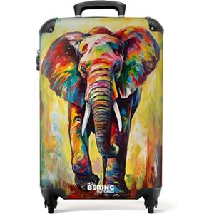 NoBoringSuitcases.com Valigia Bagaglio a Mano, Valigia, Bagaglio a Mano, Valigia 55x40x20, Valigie, Trolley Cabina, Valigia da 10 kg, Trolley Bagaglio a Mano 55x40x20 cm (Elefante - Multicolore)