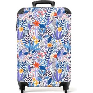 NoBoringSuitcases.com bagaglio a mano, trolley, valigia da 10 kg, rigida, leggera, valigie da viaggio per cabina, aereo, con 4 ruote girevoli, manico estensibile, robusto 55x40x20 cm Modello botanico