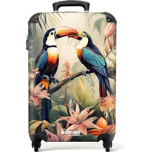 NoBoringSuitcases.com Valigia Bagaglio a Mano, Valigia, Trolley, Trolley Bagaglio a Mano, Valigia 55x40x20, Valigia da 10 kg, Trolley Bagaglio a Mano 55x40x20 cm (Tucani Giungla - Verde)