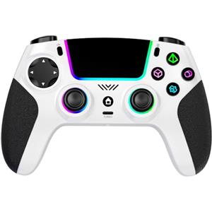 SZPACMATE Controller Wireless per PS4/PS3/Switch/PC/iOS/Android/Steam Deck, con 8 Colori RGB/Joystick Effect Hall/Batteria 1000 mAh/Turbo/Doppia Vibrazione/Programmabile/Impugnatura Antiscivolo