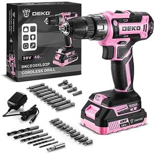 DEKOPRO Kit Trapano a Batteria: DEKOPRO 20V 30 Pezzi Avvitatore a Batteria 40N.m - Con Batterie e Caricabatterie Trapano Avvitatore Per Progetti Domestici, Fai da te