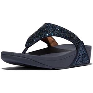 Fitflop Lulu Glitter Toe-Thongs, Sandali a Punta Aperta Donna, Blu Midnight Navy 399, 37 EU