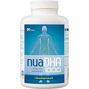 Nua Biological - NuaDHA 1000, Integratore Alimentare Omega-3 con DHA (da Olio di Pesce) - 90 Capsule in Forma di Trigliceridi (1000 mg di DHA per Capsula)