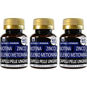 LABOTTEGADEGLIINTEGRATORI Biotina Zinco Selenio Metionina 1200 Compresse 1 al giorno | Senza Glutine e Lattosio | non di origine animale | Capelli Unghie Pelle Antiossidante Sistema Immunitario | Alto Dosaggio