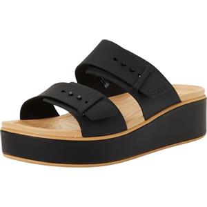 Crocs Brooklyn Buckle Matte Wrap Low Wedge, Sandali con Zeppa Donna, Anacardi Neri, 34 EU