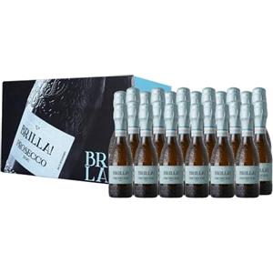 Brilla Prosecco Doc Extra Dry - Spumante Fresco e Fruttato - Idea Regalo Bomboniera - 11% Vol - Scatola da 24 Bottiglie Mignon 200 ml (4800 ml)