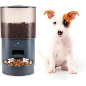 Ufesa Dispenser Automatico di Cibo per Animali 3L, Programmabile fino a 4 Pasti Giornalieri, Acciaio Inox, Cavo Antimorso, Sistema Anti-ostruzione, Chiusura di Sicurezza per Bambini e Allarme Sonoro