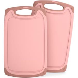 Blumtal set taglieri da cucina in plastica 25x15 cm set da 2 - tagliere da cucina plastica lavabile in lavastoviglie - set taglieri cucina senza BPA - tagliere piccolo in rosa