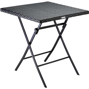 Casaria Tavolo Pieghevole in Polyrattan 65x65cm Salvaspazio Max Carico 60kg Giardino Esterno Terrazza Balcone Campeggio