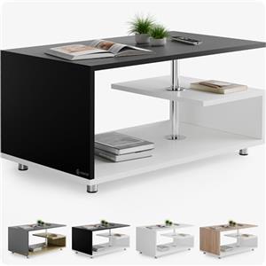 Casaria® Tavolino Orlando 95x55x50cm 3 Ripiani Legno Regolabile in Altezza Tavolo Basso da Caffé Salotto da Divano Design Moderno