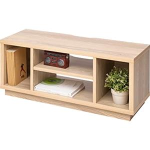 Iris Ohyama, Porta TV/Mobile TV/TV Supporto in legno/Porta TV con ripiani aperti/Porta TV per TV da 43 pollici, Legno massello, Ufficio, Soggiorno - TV Cabinet Standard OTS-100S - Marrone chiaro