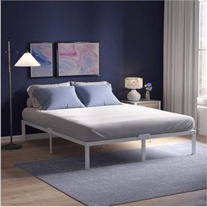 Dreamzie Struttura Letto Matrimoniale 120x200 con Rete in Metallo Bianco - Rete 120x200 con Gambe - Altezza 41 cm - Resistente, Montaggio Facile, Ampia Capacità di Stoccaggio