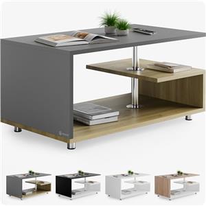 Casaria® Tavolino Orlando 95x55x50cm 3 Ripiani Legno Regolabile in Altezza Tavolo Basso da Caffé Salotto da Divano Design Moderno