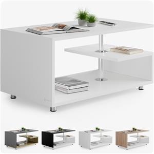 Casaria® Tavolino Orlando 95x55x50cm 3 Ripiani Legno Regolabile in Altezza Tavolo Basso da Caffé Salotto da Divano Design Moderno
