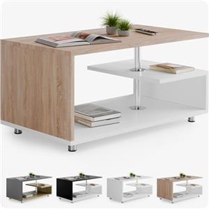 Casaria® Tavolino Orlando 95x55x50cm 3 Ripiani Legno Regolabile in Altezza Tavolo Basso da Caffé Salotto da Divano Design Moderno