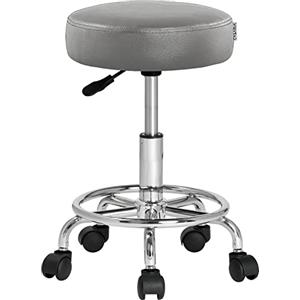 Casaria Sgabello da Ufficio Seduta Girevole Morbida 10 cm Altezza Regolabile 51-65 cm Poggiapiedi