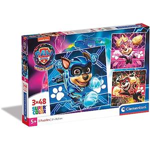 Clementoni - 25303 - Supercolor Puzzle - Paw Patrol The Mighty Movie - 3x48 Pezzi (Include 3 Puzzle Da 48 Pezzi) - Puzzle Bambini 5 Anni, Puzzle Cartoni Animati, Made In Italy