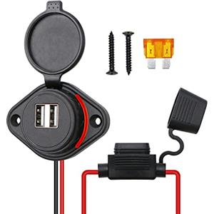 SUPRBIRD Caricabatteria Dual USB 4.8A 12v-24v Pannello Ricarica Rapida Impermeabile per Moto, Barche, Camion, Camper
