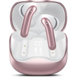 DUCOCUB Air1 Pro Cuffie Bluetooth Cancellazione Rumore Attiva con Modalità Multiple, Hi-Res Audio, EQ personalizado vía App, Pure Bass Sound, 49H, Cuffie Wireless, Connessione Multipunto, Rosa oro