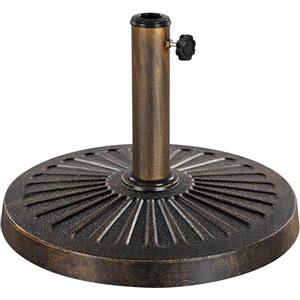 Yaheetech Base per Ombrellone da Giardino in Resina e Metallo Supporto 12 kg per Pali da Ø38mm o Ø48mm con Manopola per Esterno Veranda Terrazza Piscina Spiaggia Patio, Bronzo