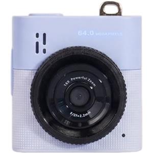 Generic Portachiavi per pollice, fotocamera da 1,4 pollici, schermo IPS 64 MP, zoom digitale 16x, tasca per pollice, registratore video CCD, per bambini, regalo di Capodanno (blu)