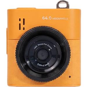 Generic Portachiavi per pollice, fotocamera da 1,4 pollici, schermo IPS 64 MP, zoom digitale 16x, tasca per pollice, registratore video CCD, per bambini, regalo di Capodanno (arancione)