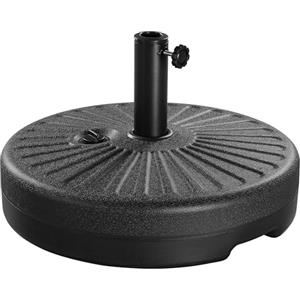 Yaheetech Base per Ombrellone da Giardino in HDPE e Ferro Riempibile con Sabbia o Acqua 22L Supporto per Pali da Ø38mm e Ø48mm Esterno Veranda Terrazza Spiaggia Piscina Patio Nero
