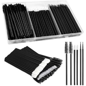 Winhuey Set di 150 bacchette usa e getta per mascara, 50 pennelli per ciglia, 50 pennelli per labbra, 50 micro pennelli con scatola organizer, kit di strumenti per il trucco per extension ciglia e labbra