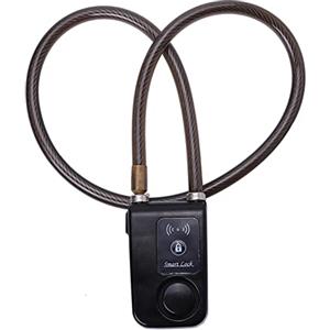 Dilwe Lucchetto intelligente per bicicletta, controllo app, allarme antifurto, serratura a catena con allarme da 105 DB per biciclette, moto, cancelli (nero)