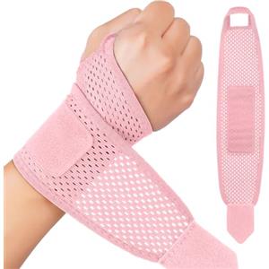 Beugo Tutore Polso Destro Sinistro per Uomo e Donna, Protezione del Polso Traspirante, Fascia Elastica Polso per Sport, Allenamento con i Pesi, Palestra e Lavoro, singolo (Rosa)