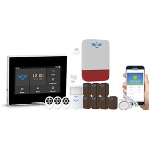 ITALIAN ALARM Allarme Casa Senza Fili, Antifurto Wireless con Sirena Esterna, Sistema Allarme Smart WiFi con App, Supporta SIM 4G, Compatibile Alexa. Già Configurato e Assistenza Italia