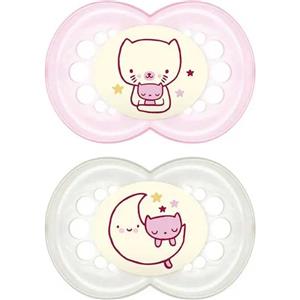 BAMED BABY ITALIA Srl Mam Night Succhietto 6 Mesi+ Silicone 2 Pezzi Femmina