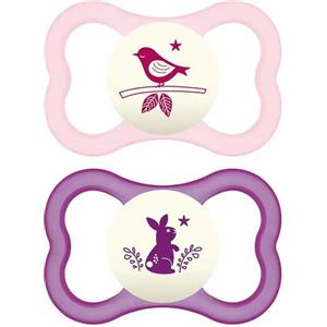 BAMED BABY ITALIA Srl Mam Air Night Succhietto 6Mesi+ Silicone 2 pezzi Femmina