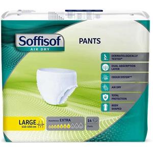 Soffisof Air Dry Pants Extra L - 14 Pezzi, Mutandine Assorbenti con Tessuto Traspirante e Protezione Totale