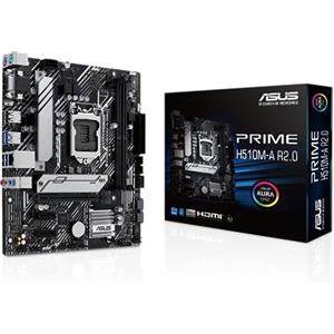 ASUS PRIME H510M-A R2.0 Scheda madre Intel Micro ATX, DDR4 LGA 1200, 4 SATA 6Gb/s, slot M.2, Ethernet Realtek, DisplayPort, HDMI, USB 3.2 Gen 2 e Type-C, Aura Sync