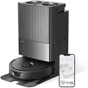 roborock Qrevo Robot aspirapolvere con funzione di pulizia, stazione di aspirazione 5500 Pa, capacità di aspirazione, mappatura 3D, mocio a doppio rotante, riempimento automatico dell'acqua,