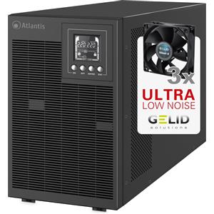 Atlantis Land Atlantis UPS Gruppo di Continuità A03-OP3002XLN 3000VA 2100W Doppia Conversione Online Onda Sinusoidale Pura Tower USB RS232 4 IEC 6x12V-9Ah