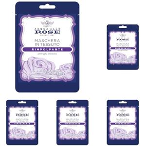 Acqua Alle Rose, Maschera Viso in Tessuto Rimpolpante con Attivi Antietà di Rosa Nera e Acido Ialuronico Vegetale, Azione Antirughe Intensiva, Riduce le Rughe e Rimpolpa la Pelle Matura, Monouso 1 pz