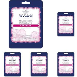 Acqua alle Rose, Maschera Viso in Tessuto Lenitiva Idratante Intensiva con Estratto di Rosa Chinensis, Ideale per le Pelli Sensibili o Secche, con Vitamina B5 Lenitiva, Nutre e Reidrata, Monouso 1 pz