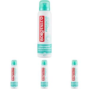 Borotalco, Deodorante Spray Fresco No stop - Cristalli marini, con Talco Vegetale e Molecole Rinfrescanti, Formula fresca con Micorcapsule rinfrescanti, 72h di Efficacia, 150 ml (Confezione da 4)