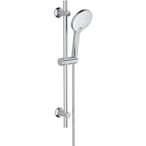 Görbach Colonna Doccia Acciaio Inox senza Miscelatore, Asta Doccia 70 cm con Doccetta e Supporto per Doccia, Soffione Doccia con Tubo 150 cm, Barra Saliscendi Doccia con Doccia a Mano Cromo