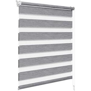 WOLTU Tenda a Rullo per interni Doppio Strato Giorno e Notte, Fissaggio a Morsetto Senza Foratura, Tenda Traslucida Oscurante per Finestra o Porta, 90x150 cm [Larghezza Tessuto: 86 cm], Marmo Grigio