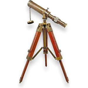 Antique Vibes Telescopio da marinaio/pirata su supporto in legno, stile vintage, da collezione, decorazione per la casa