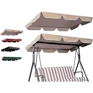 Ukkajovlex Universale Tetto Del Dondolo Da Giardino Ricambio Copertura Tettuccio Altalena 210D Oxford Impermeabile Protezione UV Copertura Ricambio Altalena 2/3 Posti(K,3-seat 200x120x15cm)