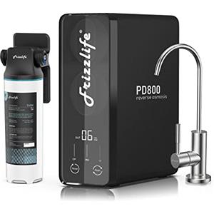 Frizzlife RO Sistema di filtrazione dell'acqua a osmosi inversa - Filtro RO sotto lavello a flusso rapido da 800 GPD, senza serbatoio, riduce i TDS, compatto